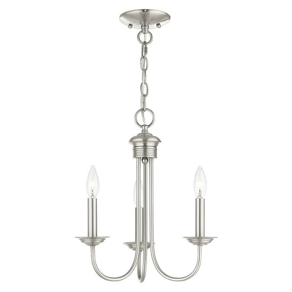 Livex Lighting Estate 3 Light Chandelier in Brushed Nickel