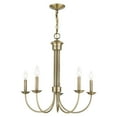 thumbnail image 1 of 42685-01 Livex Lighting Estate - 5 Light Chandelier in Farmhouse Style - 25 Inches wide by 24 Inches high-Antique Brass Finish    -Traditional, 1 of 12