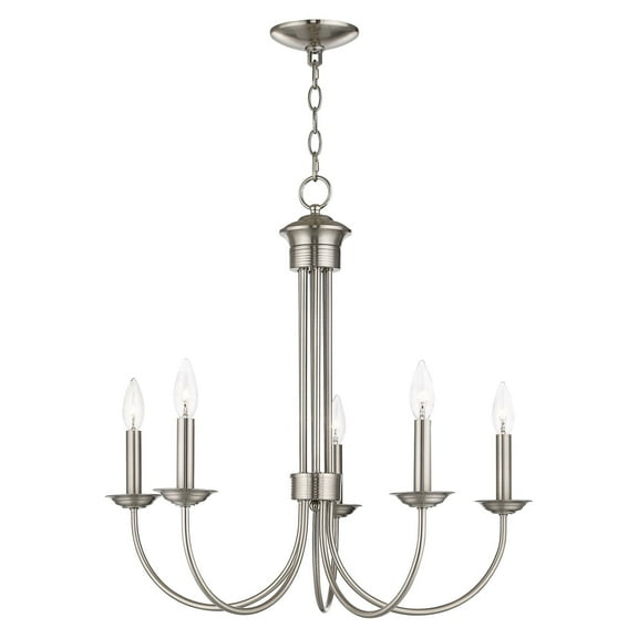 Livex Lighting Estate 5 Light Chandelier in Brushed Nickel
