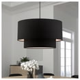 thumbnail image 1 of Livex Lighting Bainbridge 20" 3-Light Modern Metal & Fabric Pendant in Black, 1 of 9