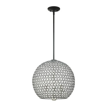 Livex Lighting 45723 Cassandra 3 Light 16" Wide Crystal Pendant - Black