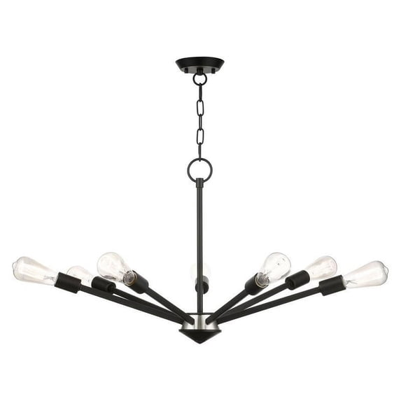 Livex Lighting 45837-04 Prague 7 Light 29" Wide Abstract Chandelier - Black