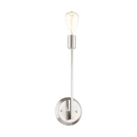 45839-91 Livex Lighting Prague - 1 Light Wall Sconce in Industrial Style - 5.13 Inches wide by 16 Inches high-Brushed Nickel Finish
