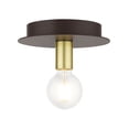 thumbnail image 1 of 45871-07 Livex Lighting Hillview - 1 Light Flush Mount in Contemporary Style - 8 Inches wide by 3.75 Inches high-Bronze Finish, 1 of 7