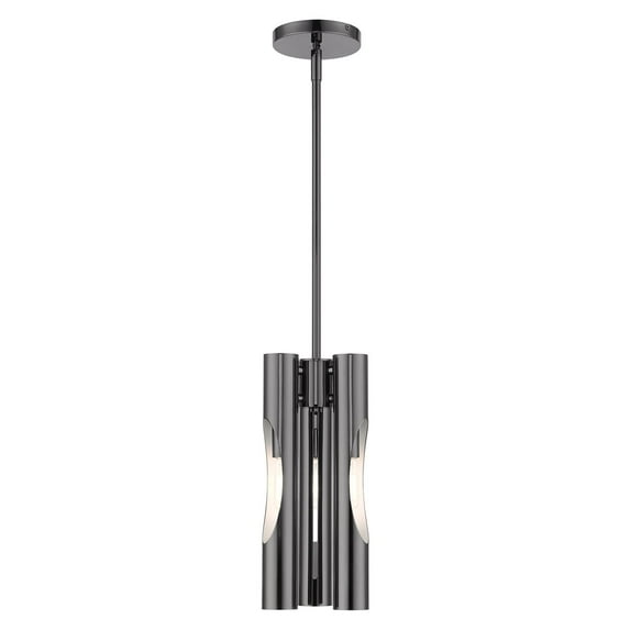 45913-46 Livex Lighting Acra - 3 Light Pendant in Contemporary Style - 6.25 Inches wide by 22.63 Inches high-Black Chrome Finish -Traditional