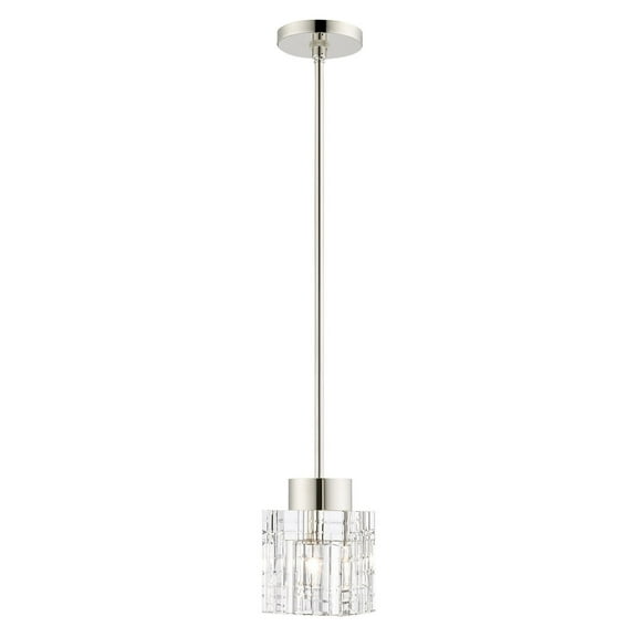 46181-35 Livex Lighting Rotterdam - 1 Light Pendant in Contemporary Style - 5 Inches wide by 15.25 Inches high     -Traditional Installation