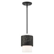 46259-04 Livex Lighting Noria - 1 Light Pendant in Modern Style - 7 Inches wide by 11.63 Inches high-Black Finish -Traditional Installation