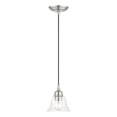 thumbnail image 1 of 46480-91 Livex Lighting Moreland - 1 Light Pendant In Transitional Style-12.5 Inches Tall and 6.25 Inches Wide-Brushed Nickel Finish    -Traditional, 1 of 9