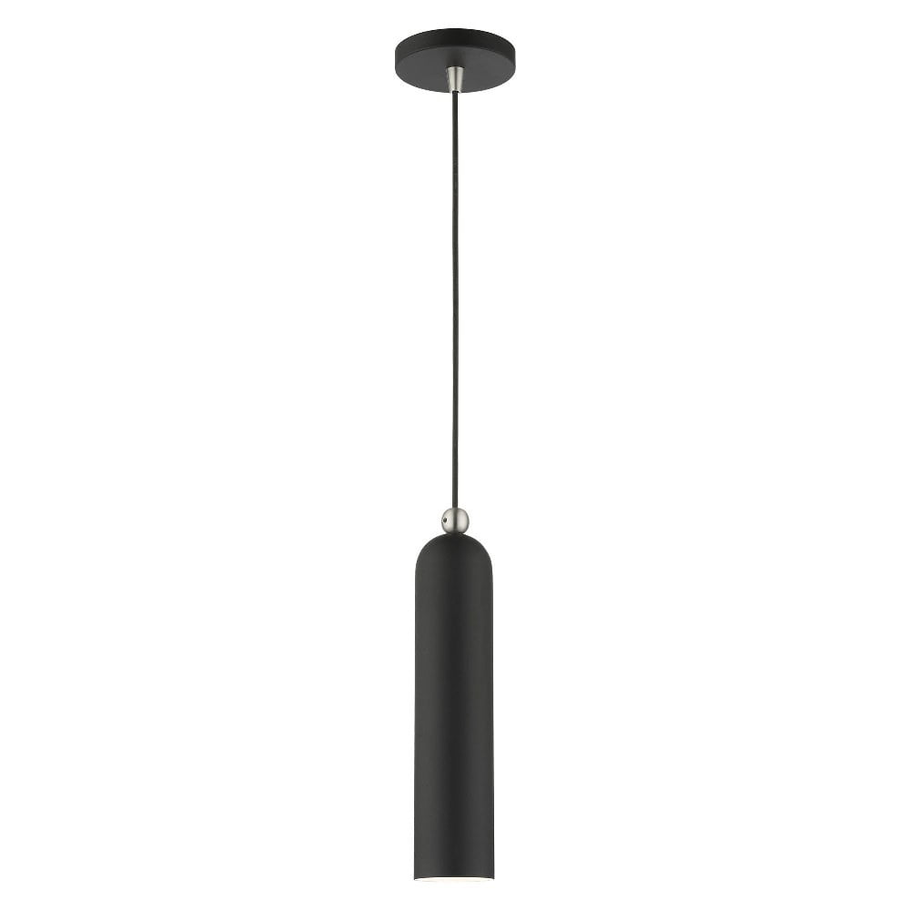 Ardmore Contemporary Black Brass LED Drum Pendant Light