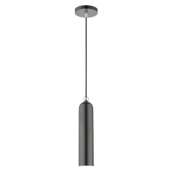 46751-96 Livex Lighting Ardmore - 1 Light Pendant in Mid Century Modern Style - 5.13 Inches wide by 16.5 Inches high-Shiny Dark Gray Finish