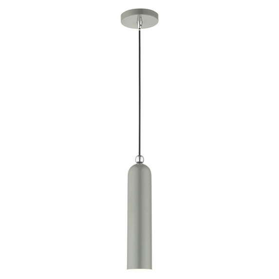 46751-90 Livex Lighting Ardmore - 1 Light Pendant in Mid Century Modern Style - 5.13 Inches wide by 16.5 Inches high-Shiny Light Gray Finish
