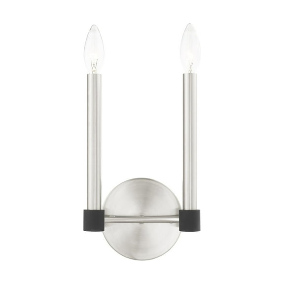 46882-91 Livex Lighting Karlstad - 2 Light Wall Sconce in Contemporary Style - 7 Inches wide by 11.25 Inches high-Brushed Nickel Finish