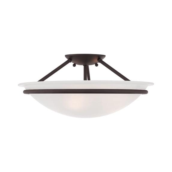 Livex Lighting - Newburgh - 3 Light Semi-Flush Mount In Transitional Style-7