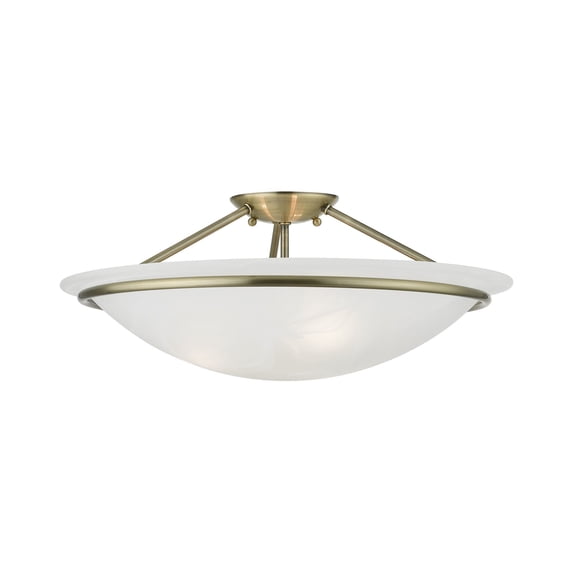 Livex Lighting - Newburgh - 3 Light Semi-Flush Mount In Transitional Style-8