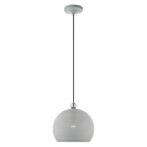 49100-80 Livex Lighting Dublin - 1 Light Pendant in Contemporary Style - 9.88 Inches wide by 11 Inches high-Nordic Gray Finish -Traditional
