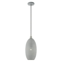 Livex Lighting 49101 Dublin 1 Light 7" Wide Mini Pendant - Nordic Gray with Brushed Nickel