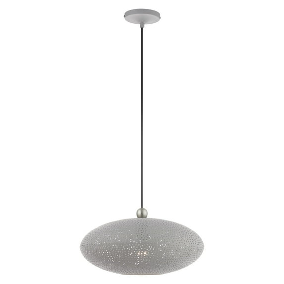 49102-80 Livex Lighting Dublin - 1 Light Pendant in Contemporary Style - 15.88 Inches wide by 10.25 Inches high-Nordic Gray Finish -Traditional