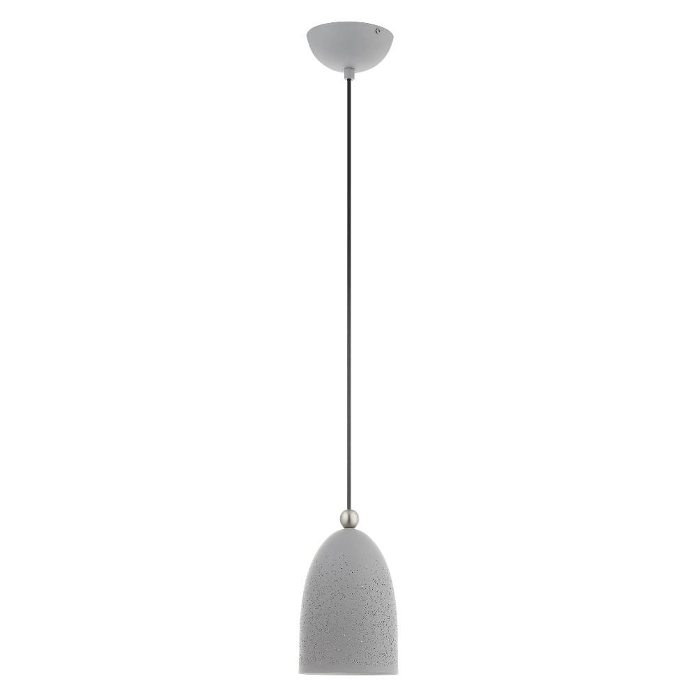 Nordic Gray Brushed Nickel Crystal LED 1-Light Pendant