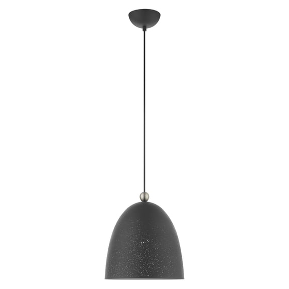 49109-76 Livex Lighting Arlington - 1 Light Pendant in Modern Style - 12 Inches wide by 17 Inches high-Scandinavian Gray Finish    -Traditional