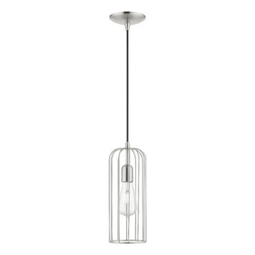 49713-91-Livex Lighting-Glenbrook - 1 Light Pendant In Urban Style-19.25 Inches Tall and 5 Inches Wide-Brushed Nickel Finish    -Traditional