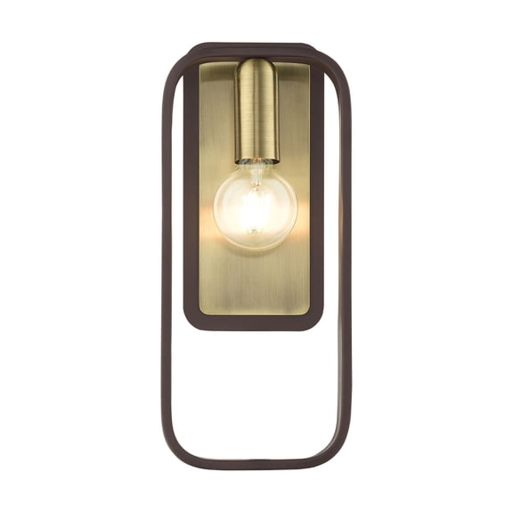 49742-07 Livex Lighting Bergamo - 1 Light ADA Wall Sconce in Geometric Style - 7 Inches wide by 16 Inches high