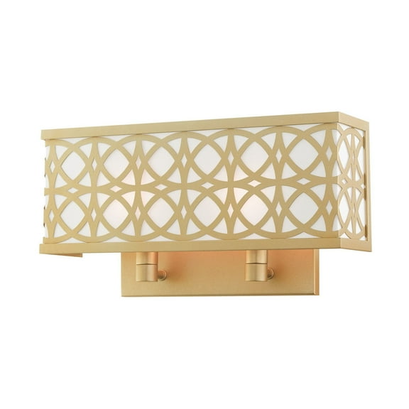 49877-33 Livex Lighting Calinda - 2 Light ADA Wall Sconce in Glam Style - 15 Inches wide by 7.75 Inches high-Soft Gold Finish