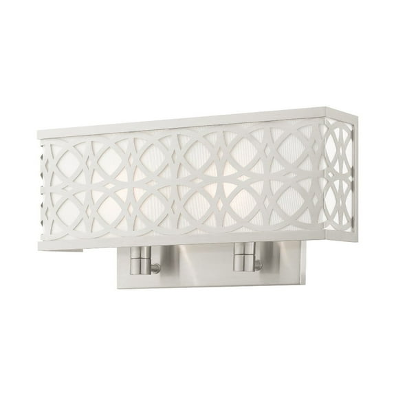 Livex Lighting 49877 Calinda 2 Light 8" Tall Wall Sconce - Nickel