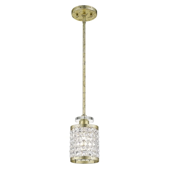 50560-28 Livex Lighting Grammercy - 1 Light Mini Pendant in New Traditional Style - 5 Inches wide by 10.75 Inches high-Winter Gold Finish