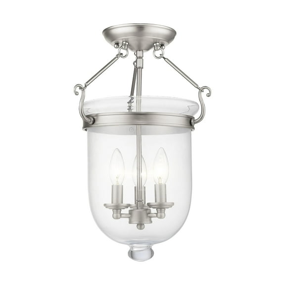 Livex Lighting Jefferson Ceiling Mount in Brushed Nickel