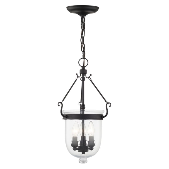 Livex Lighting Jefferson 3 Light Black Chain Lantern