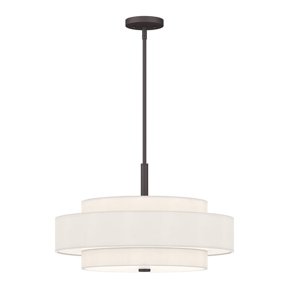 50875-07 Livex Lighting Meridian - 5 Light Pendant in Modern Style - 24 Inches wide by 17 Inches high-Bronze Finish -Traditional Installation