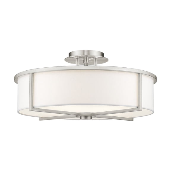 Livex Lighting Wesley Ceiling Mount in Brushed Nickel