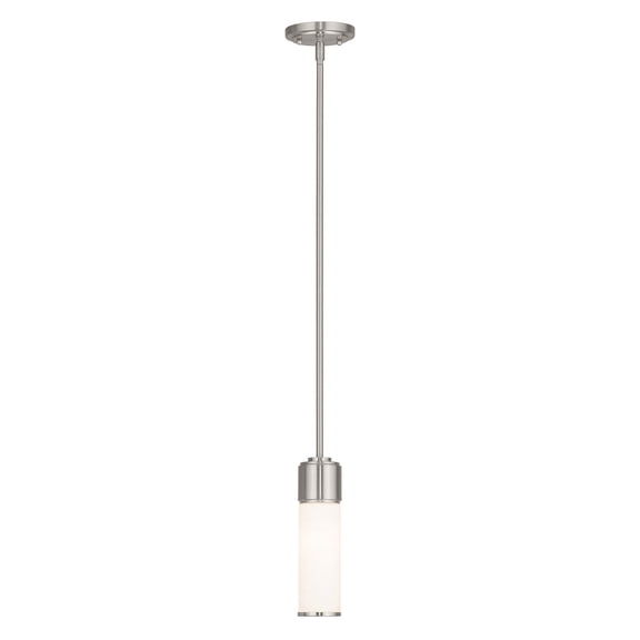 52111-91 Livex Lighting Weston - 1 Light Mini Pendant in Contemporary Style - 4.75 Inches wide by 11.75 Inches high-Brushed Nickel Finish