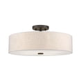 thumbnail image 1 of Livex Lighting Meridian 8" 4-Light Metal & Fabric Semi Flush in English Bronze, 1 of 18