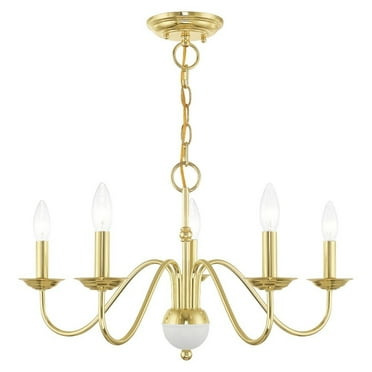 Livex Lighting 52165 Windsor 5 Light 24" Wide Taper Candle Chandelier - Brass