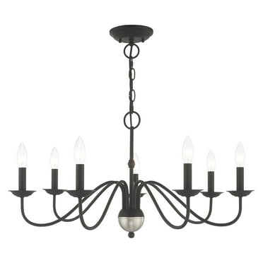 Livex Lighting 52167 Windsor 7 Light 28" Wide Taper Candle Chandelier - Black