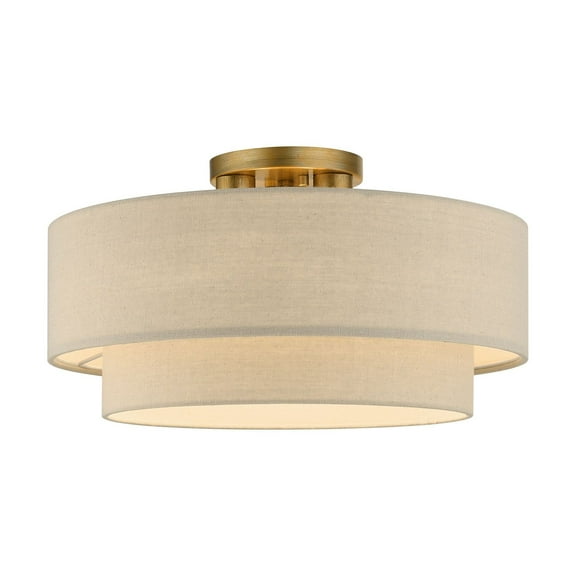 Livex Lighting - Bellingham - 3 Light Large Semi-Flush Mount In Mid-Century