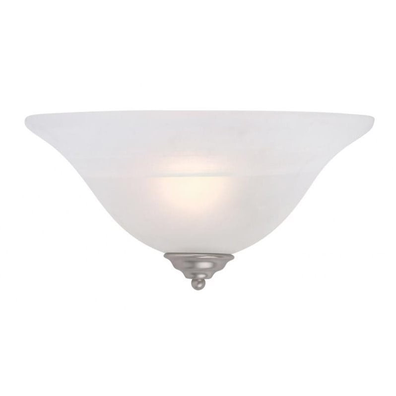Brushed Nickel Wall Sconce with White Alabaster Glass