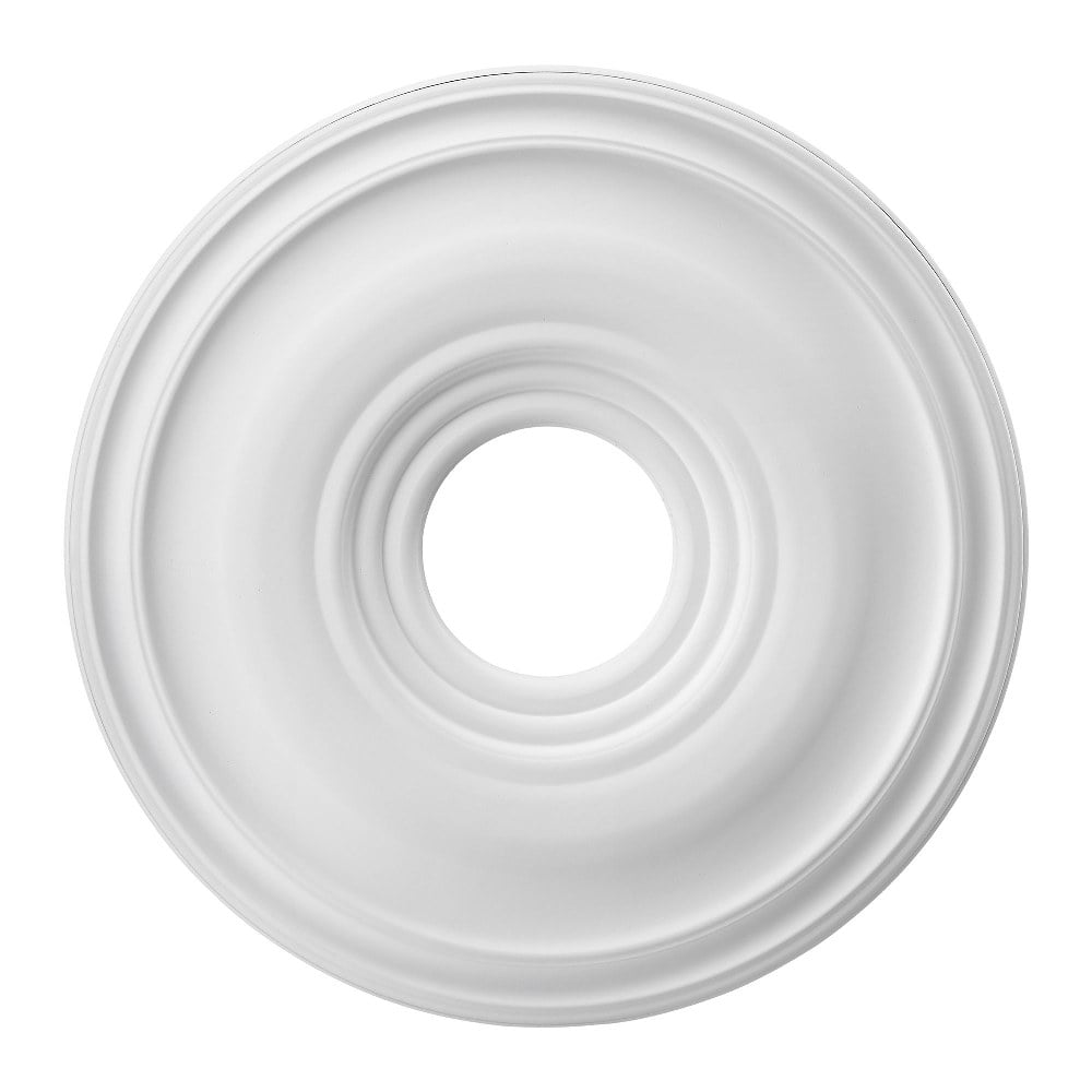 White 16" Steel Ceiling Medallion with Curved Design