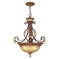 8567-63 Livex Lighting Villa Verona - 3 Light Inverted Pendant in Mediterranean Style - 19 Inches wide by 25 Inches high     -Traditional Installation