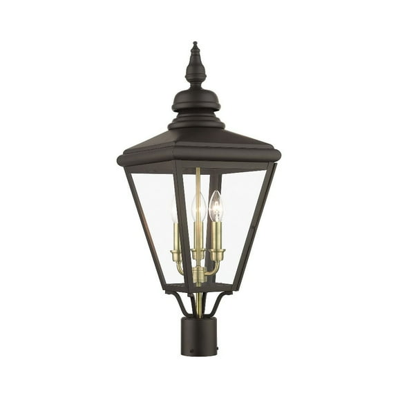 Livex Lighting - Adams - 3 Light Large Outdoor Post Top Lantern In Traditional