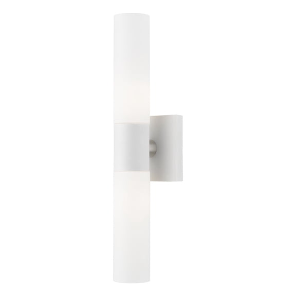 10102-03 Livex Lighting Aero - 2 Light ADA Bath Vanity In Nautical Style-17.75 Inches Tall and 4.5 Inches Wide-White/Brushed Nickel Finish
