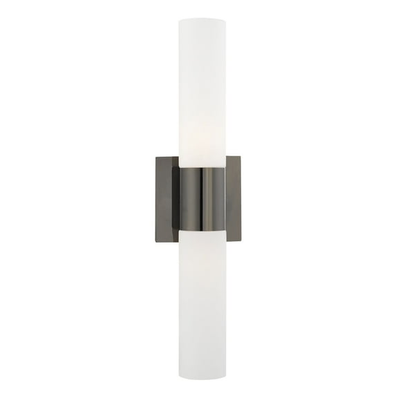 Livex Lighting Aero 2-Light Twist Lock Metal Vanity Lighting in Black Chrome