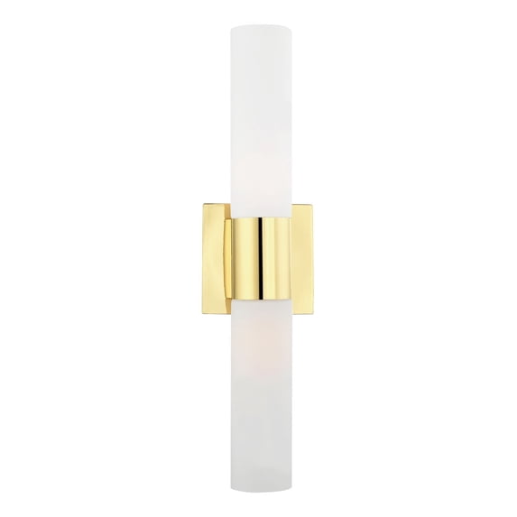 10102-02 Livex Lighting Aero - 2 Light ADA Bath Vanity In Nautical Style-17.75 Inches Tall and 4.5 Inches Wide-Polished Brass Finish