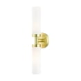 thumbnail image 1 of Livex Lighting Aero 2-Light Glass & Metal ADA Vanity Sconce in Satin Brass, 1 of 15