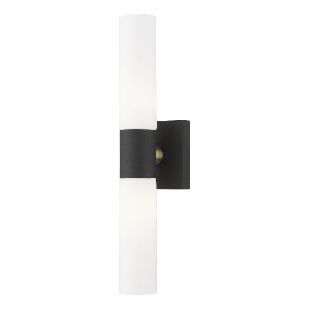 Aero 18" Black and Brass 2-Light Vanity Sconce