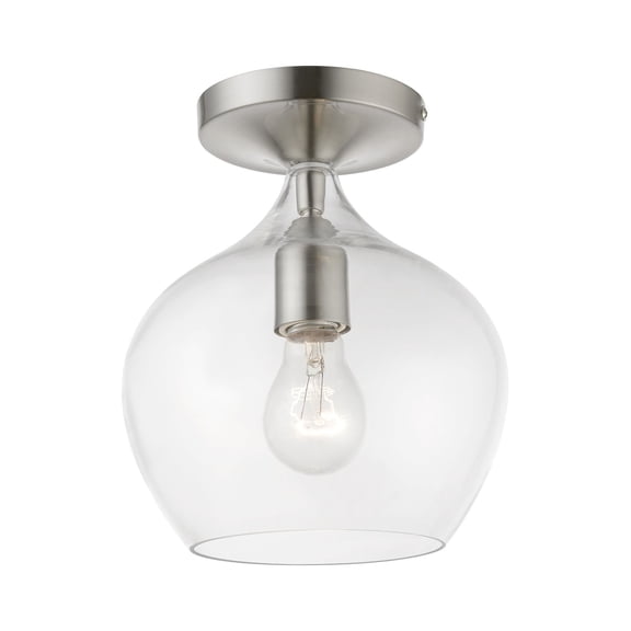 Livex Lighting - Aldrich - 1 Light Semi-Flush Mount In Transitional Style-9.25