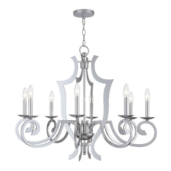Livex Lighting Aldrich 8 Light Chandelier in Polished Chrome