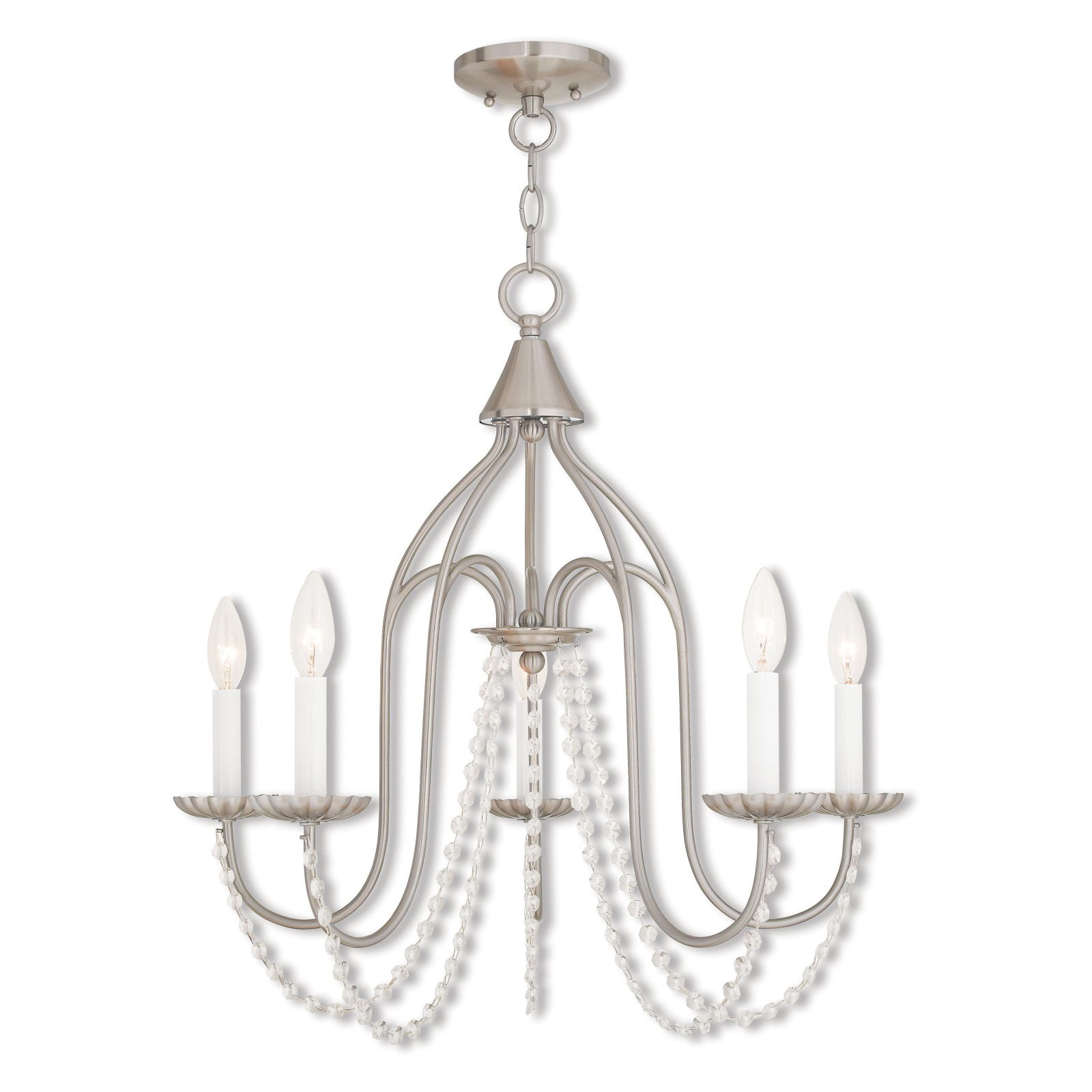 Alessia Brushed Nickel 5-Light Crystal Chandelier