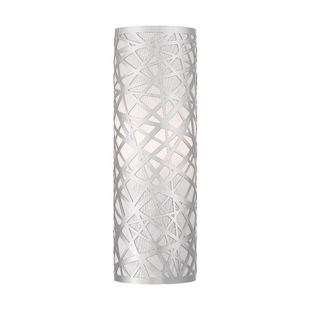 Allendale Polished Chrome 1-Light Wall Sconce with Off-White Shade